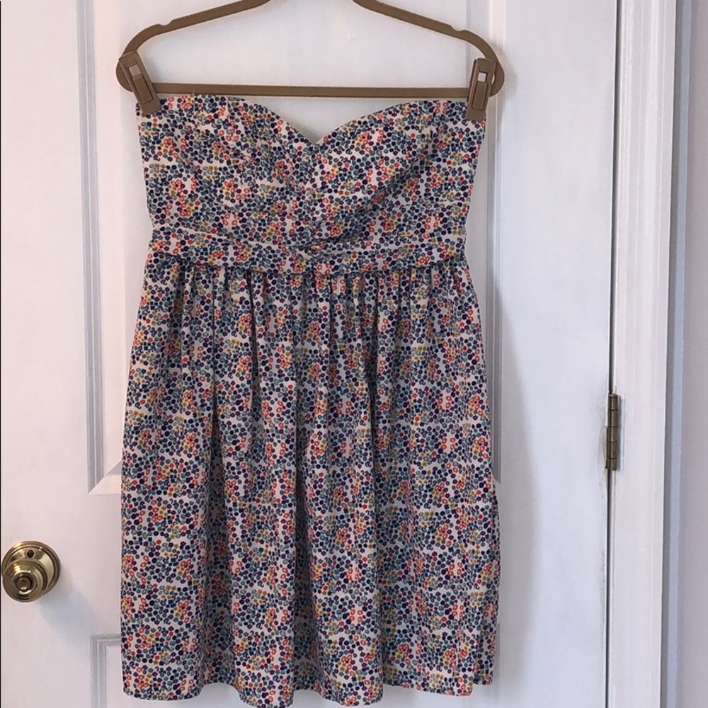 Strapless floral dress